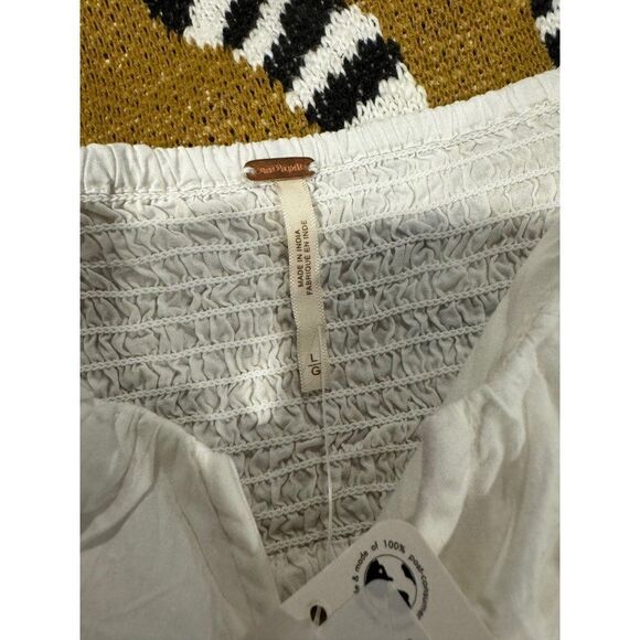 NWT Free People Danielle Ruffle Crop Tank Optic White Large - Picture 4 of 6